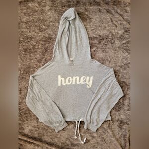Gray Cropped Hoodie